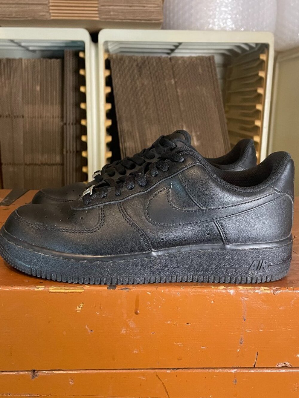 NIKE Men's Size 8 Air Force 1 Low'07 Triple Black Black Sports Shoes CW2288-001